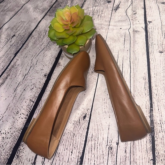 AQUATALIA Made in Italy Leather Shoes Coffee Brown Tan Slip On Ballet Flats 6 - Picture 5 of 8